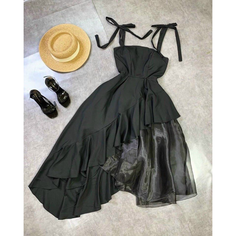 Đầm maxi đắp chéo 3 tầng hai dây cột có mút ngực cao cấp (Có ảnh thật) | BigBuy360 - bigbuy360.vn