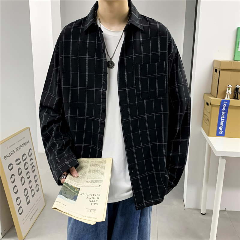 Korean Fashion Long Sleeve Shirt For Men Size S-3Xl