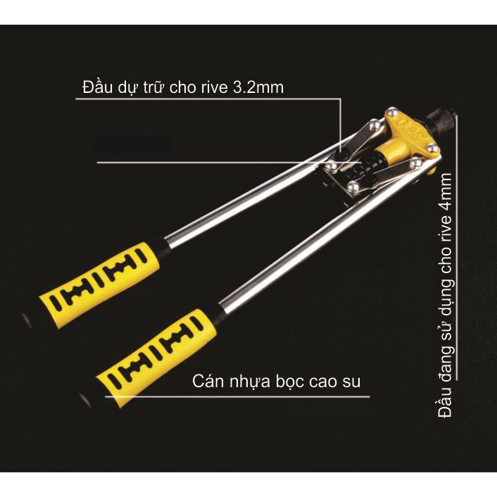 Kìm rút rive, đinh tán loại cao cấp (vàng)