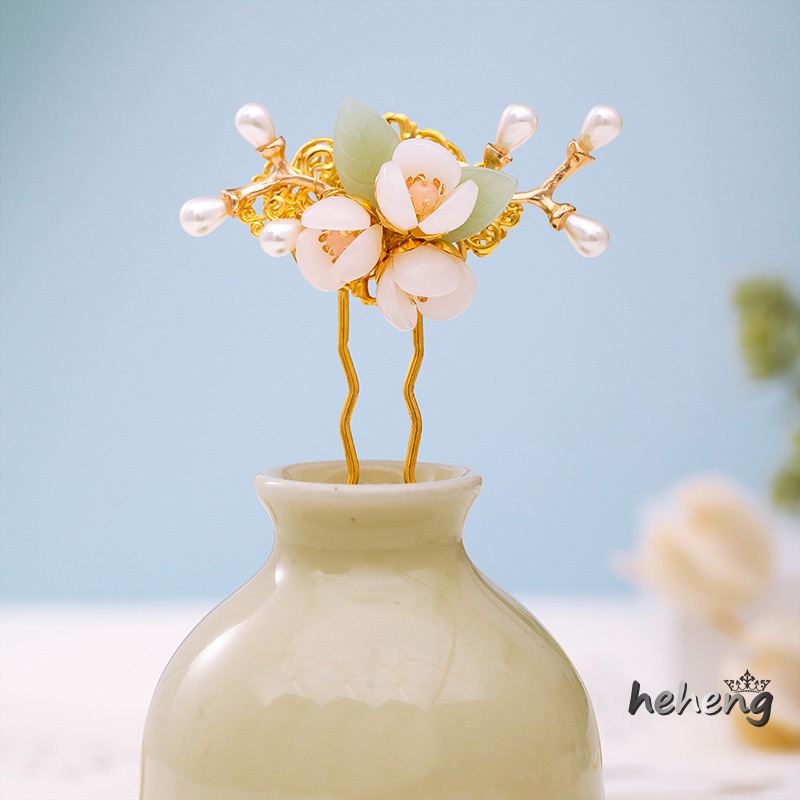 Trâm Cài Tóc Đính Ngọc Trai Giả Phong Cách Cổ Điển Cho Nữ