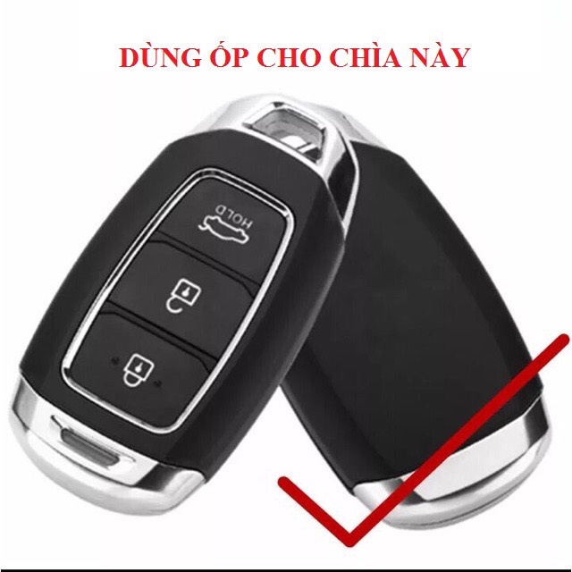 Ốp chìa khóa hợp kim cao cấp dùng cho Accent  (đời 2018-2020); Kona; Santafe (loại 3 nút bấm)