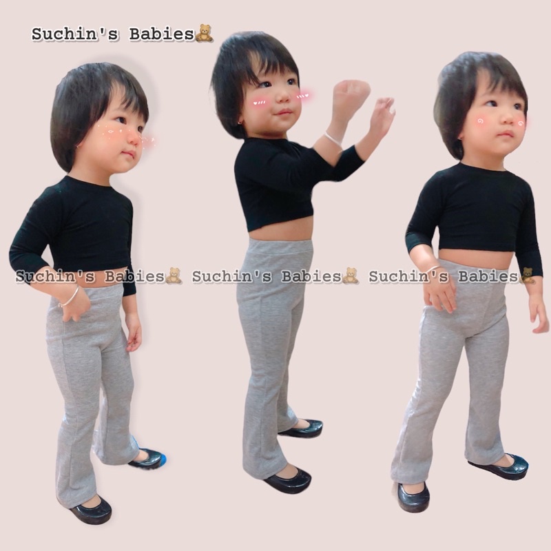 Quần thun tăm ống loe cho bé gái Suchin