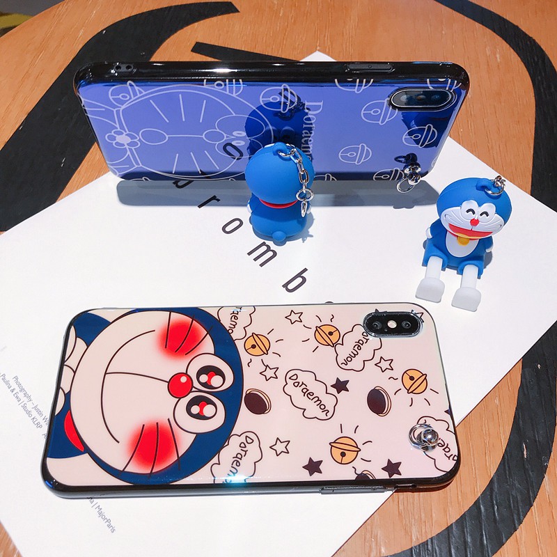 Ốp lưng Samsung S20 FE S10 S10+ S9 S9+ S8 S8+ M51 M31 Note 20 Ultra 10 9 8 Pro Plus Lite Glitter Doraemon Soft TPU Case Full Cover+Stand+Lanyard