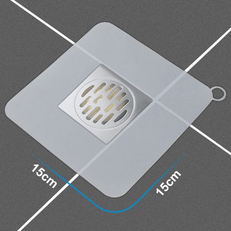 1 Miếng Đệm Silicon Hình Vuông Trong Suốt Chặn Lỗ Thoát Nước Bồn Rửa Chén Nhà Tắm