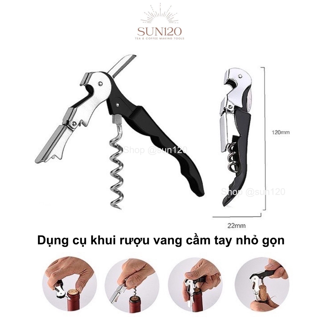 Dụng cụ khui rượu vang 3 in 1 dụng cụ mở nắp chai rượu bia đa năng