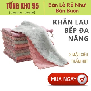 Combo 10 khăn lau bếp đa năng 2 mặt siêu thấm nước