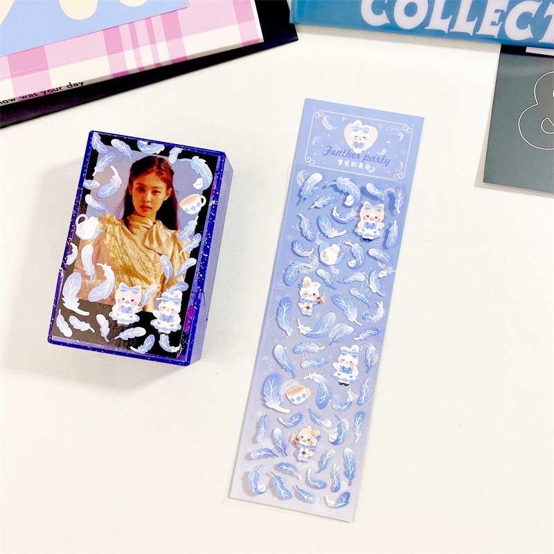 Miếng dán sticker trang trí toploader, sổ, thiệp Loại hình lông vũ