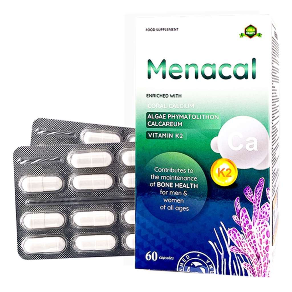 Canxi Menacal - Canxi Từ Tảo Biển Và San Hô Cho Mẹ Bầu Và Trẻ Nhỏ.Hộp 60 Viên.suckhoechomoinha