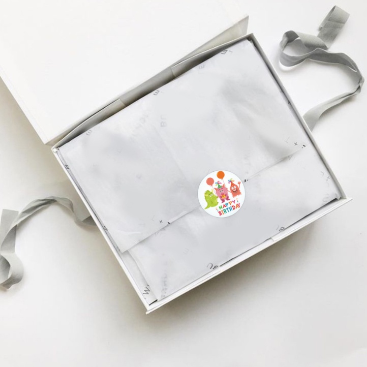 Sticker Happy Brithday - Cuộn 500 tem dán Sticker Nhãn Dán  Sinh Nhật Vui Vẻ -Nhãn Dán Sổ, Thiệp, Gói Quà, Hộp Bánh