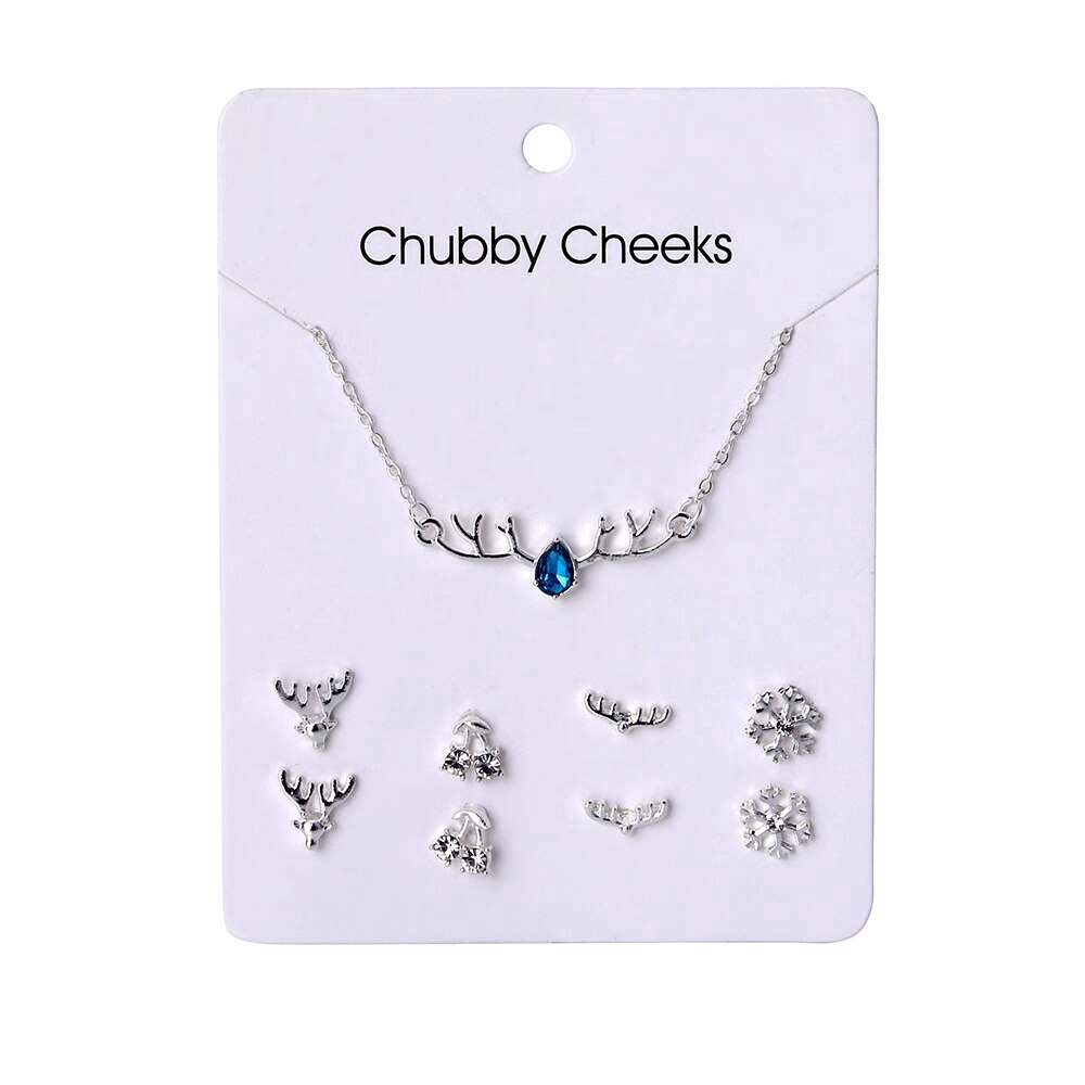 Bộ Dây Chuyền+Khuyên Tai Hình Dáng Đa Dạng Xinh Xắn