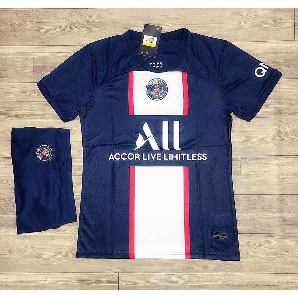 Bộ Áo Đấu PSG Xanh Than 22/23 ⚡Freeship⚡ Bộ Quần Áo Bóng Đá CLB PSG Vải Gai Thái Mát Chuẩn Thi Đấu