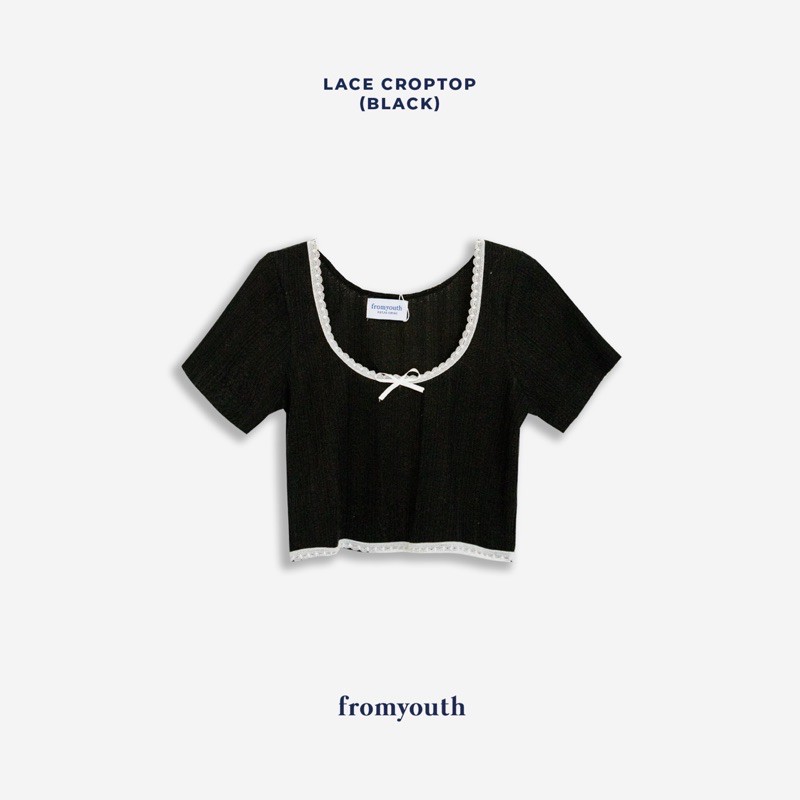 Fromyouth - Áo lửng phối ren Lace Croptop