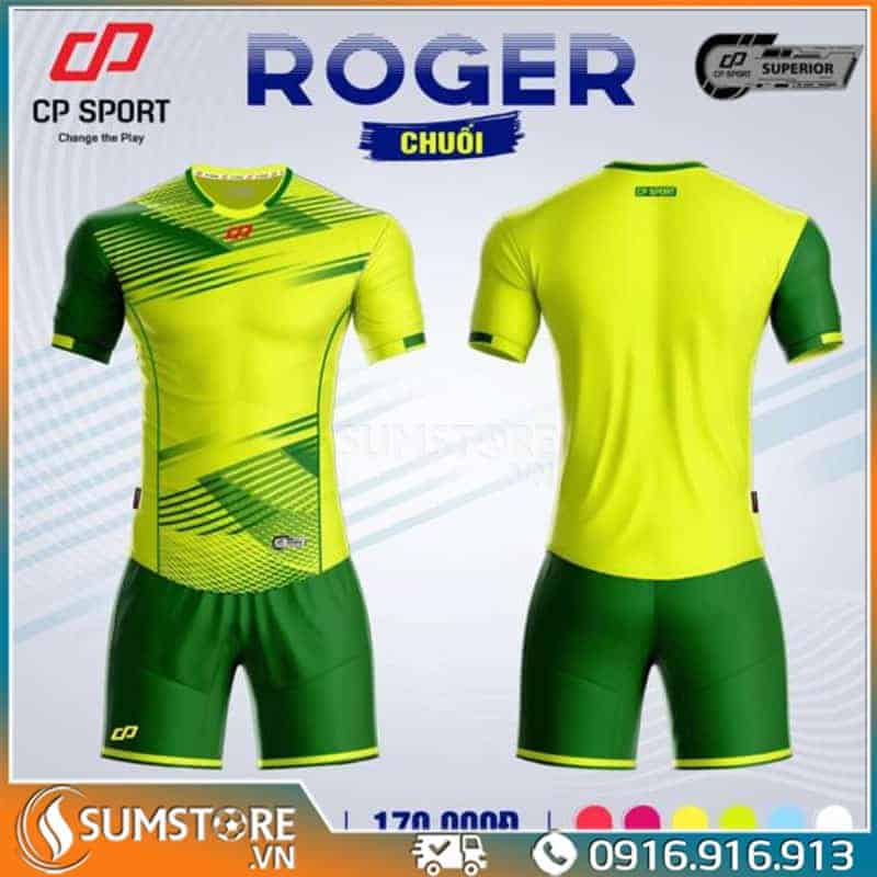 Áo Bóng Đá Không Logo ROGER Xanh Chuối - Đồ Thể Thao Nam Nữ Cao Cấp CP Sport