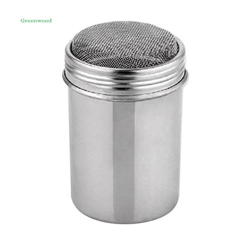 Green❤Stainless Steel Chocolate Shaker Flour Powder Icing Sugar Coffee Sifter + Lid