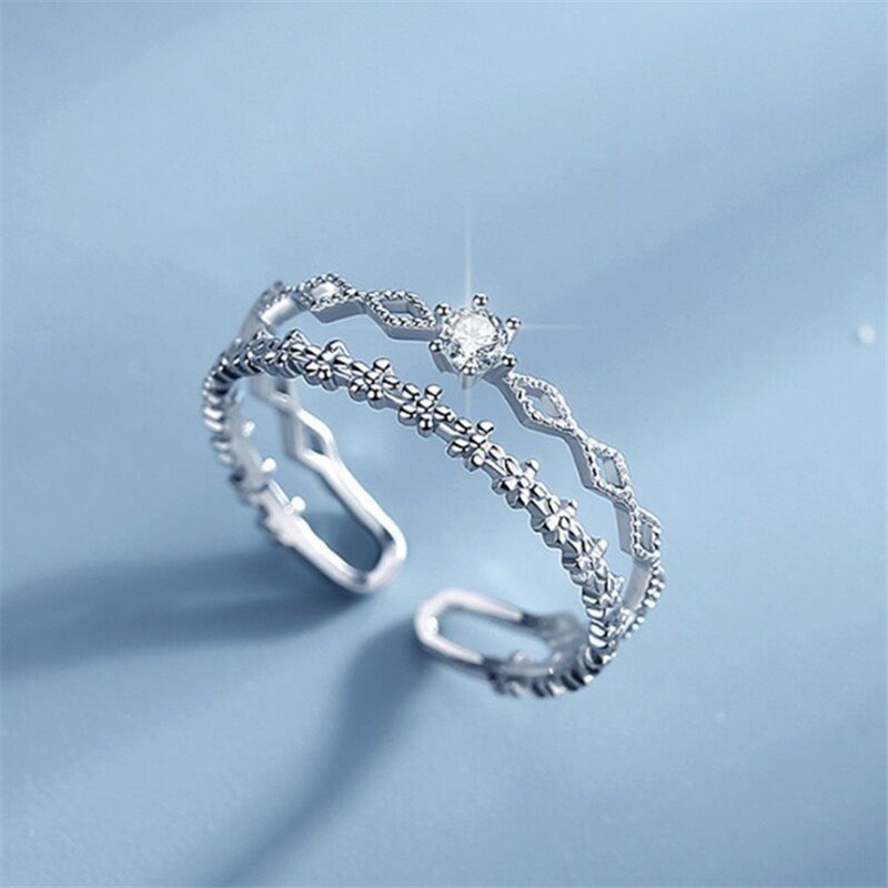 Nhẫn bạc nữ, nhẫn nữ bạc ta thật ss925 đính đá chuẩn xịn, cam kết sáng đẹp không xỉn màu - Mã TSJ05