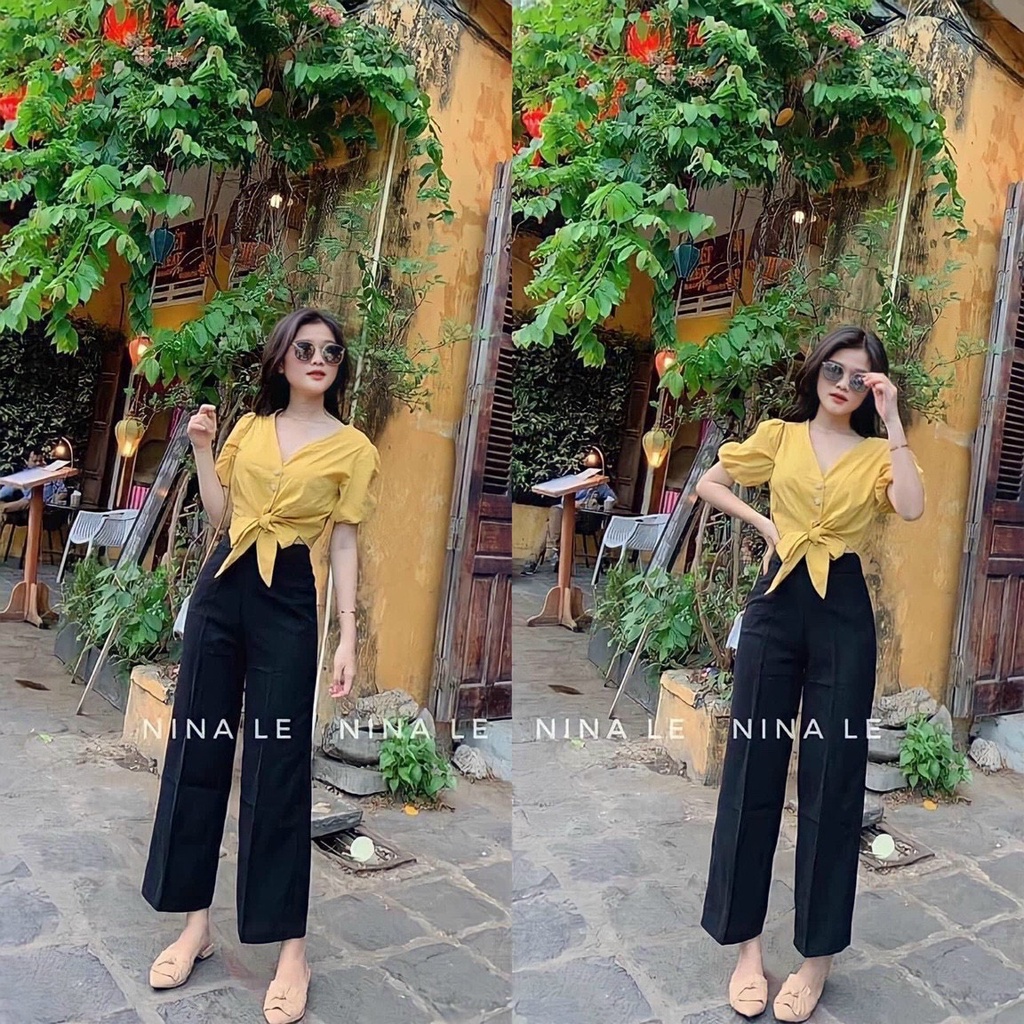 QUẦN SUÔNG ĐEN KHÓA SƯỜN CHO NỮ