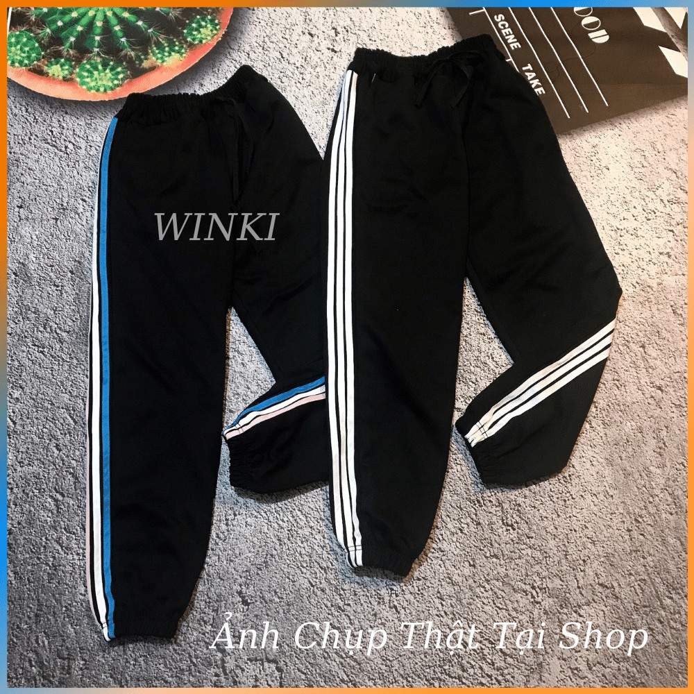 [Mã FAMARAL1 giảm 10K đơn 50K] Quần jogger 3 sọc, quần bo chun gấu sọc thể thao Unisex 2 Size M,L