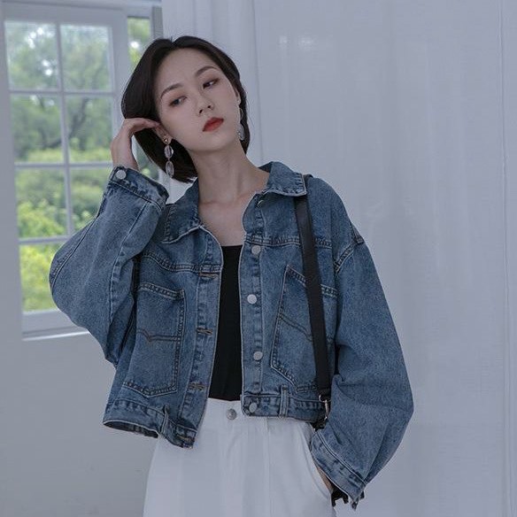 Áo khoác jean nữ croptop mẫu mới F07