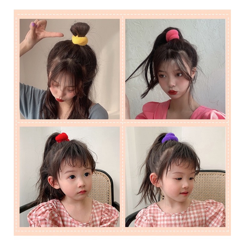 Dây buộc tóc WE FLOWER vải bông dành cho bé gái với nhiều màu tùy chọn