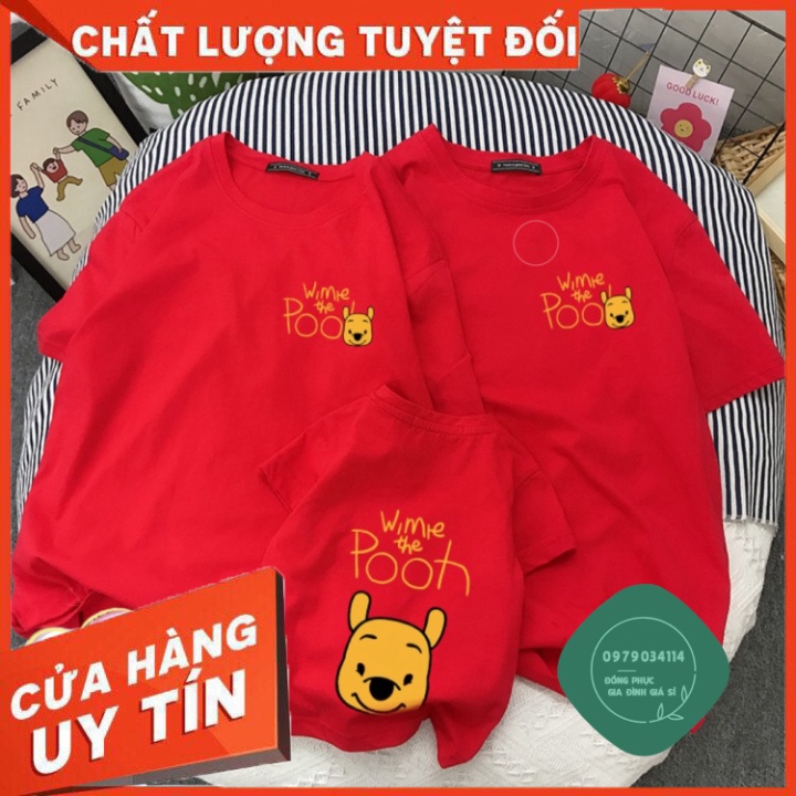 Áo thun giá sỉ 🐻🐾🐻VIDEO ÁO THUN GIA ĐÌNH GẤU POOH  ĐI CHƠI, ÁO GIA ĐÌNH ĐI BIỂN CHẤT COTTON LOẠI 1 ĐỦ MÀU ĐỦ SIZE