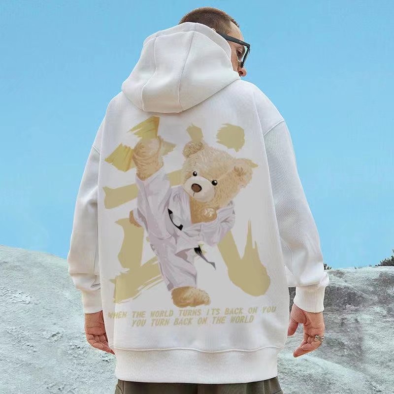 Áo hoodie dáng rộng in họa tiết hoạt hình Kung Fu Panda phong cách Hàn Quốc thời trang cho nam và nữ size M-5XL