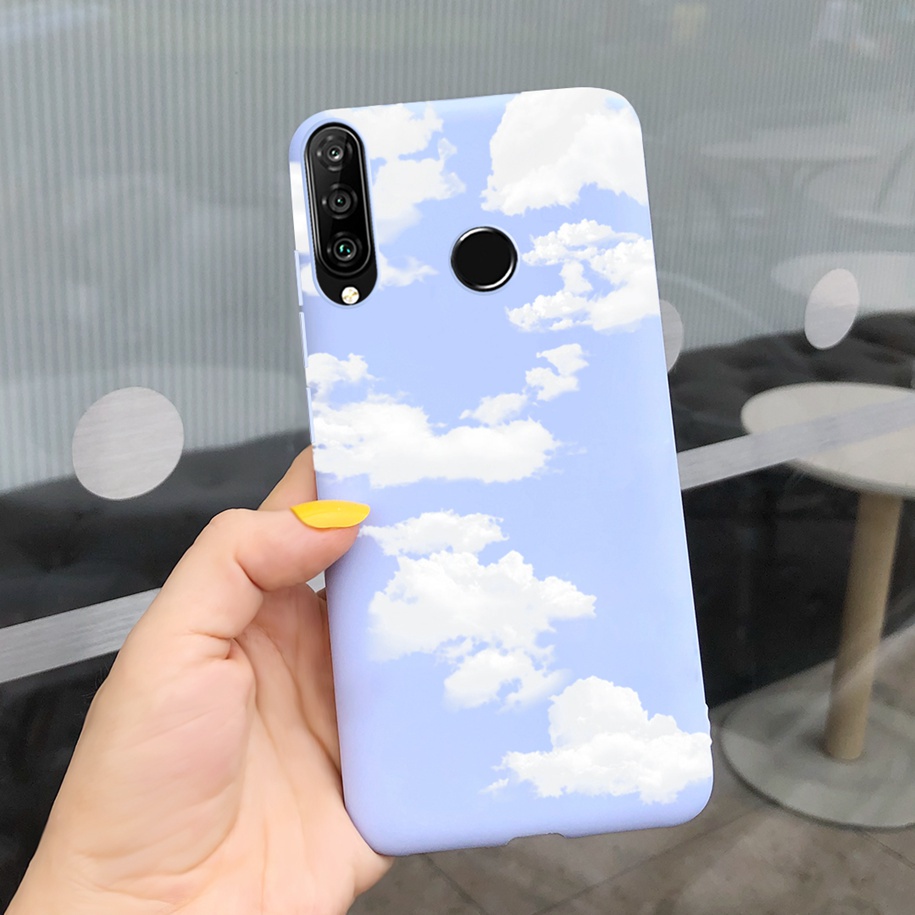 Ốp TPU dẻo màu trơn có họa tiết cho Huawei P30 Lite 2020 MAR-L21A Huawei P30 P30Lite Nova 4E MAR-LX2