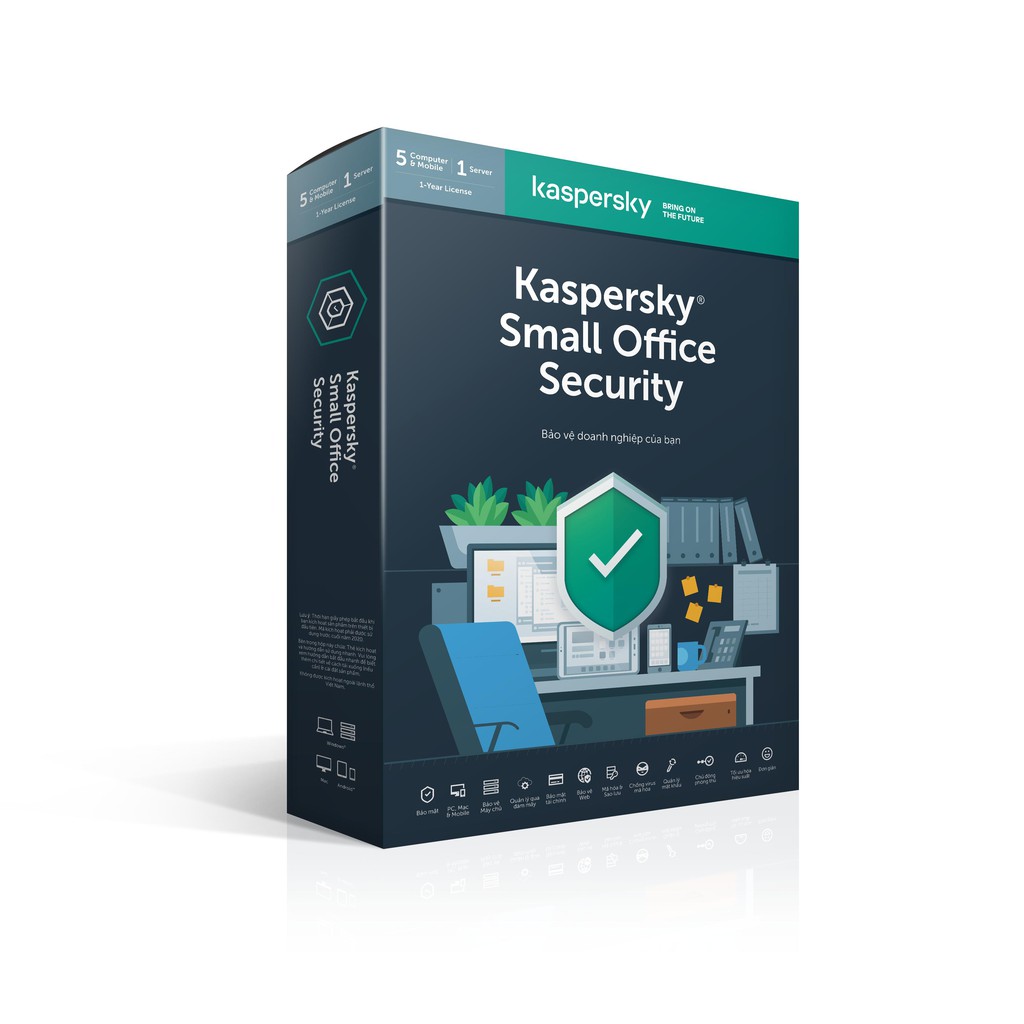 [Mã ELRESHOCK giảm 10% đơn 100K] Phần Mềm Kaspersky Small Office Security cho 1 Server + 5-10PC (1Year)