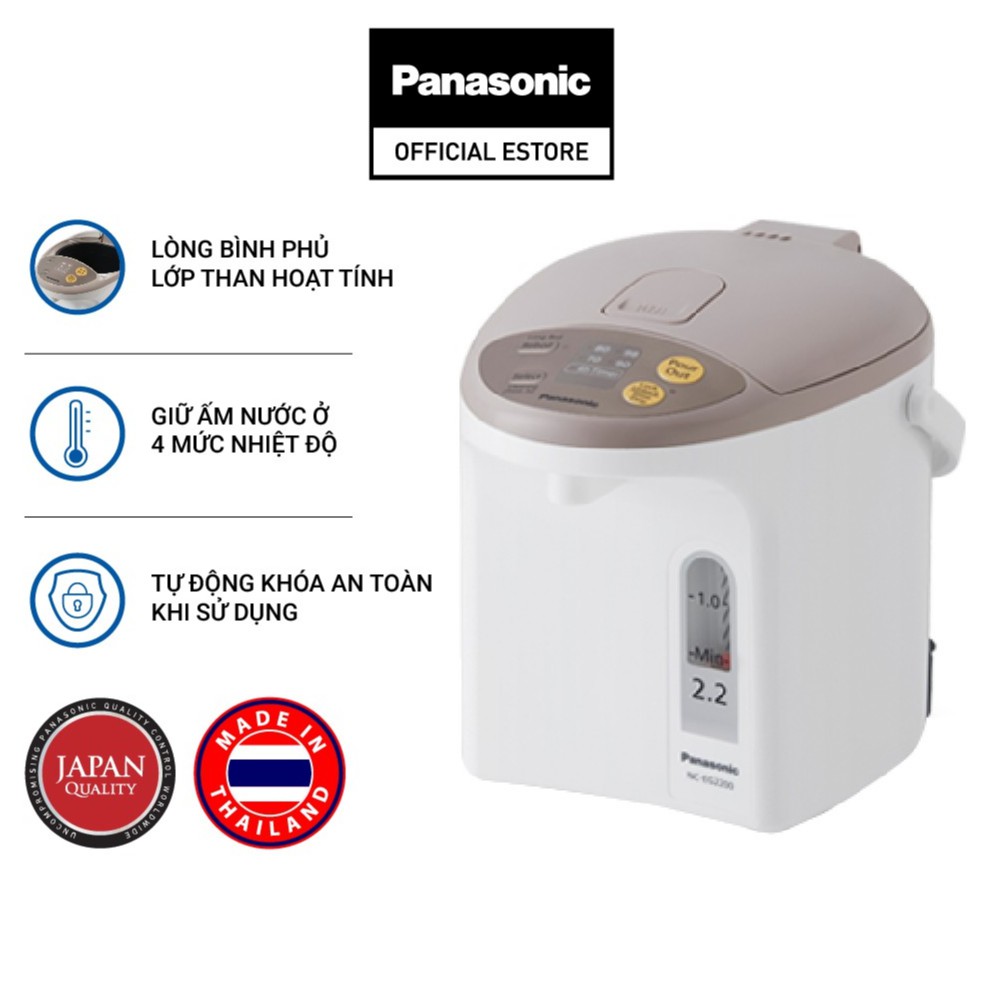 [Mã ELHADEV giảm 4% đơn 300K] Bình thủy điện Panasonic NC-EG4000CSY 4 lít / EG2200CSY 2.2 lít - Hàng Chính Hãng