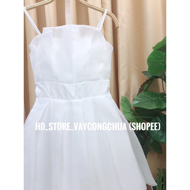 V56 VÁY 2 DÂY XẾP LY XOÈ DỰ TIỆC, KỈ YẾU PROM, ĐẦM XOÈ TẦNG