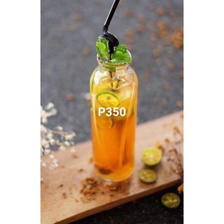 chai tròn thuỷ tinh nút bần 350ml