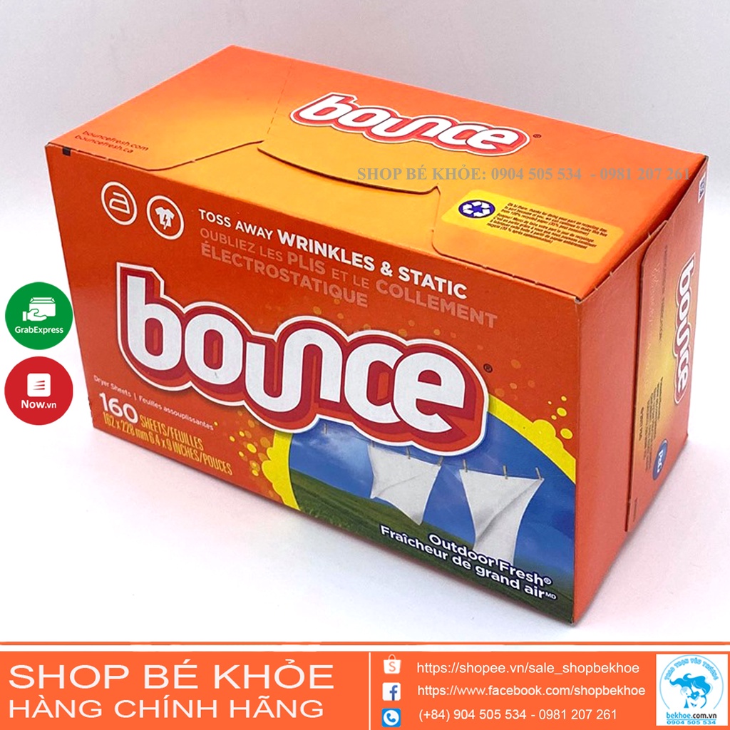 Giấy thơm quần áo Bounce Mỹ - Giấy thơm làm mền vải, thơm chống ẩm mốc Bounce