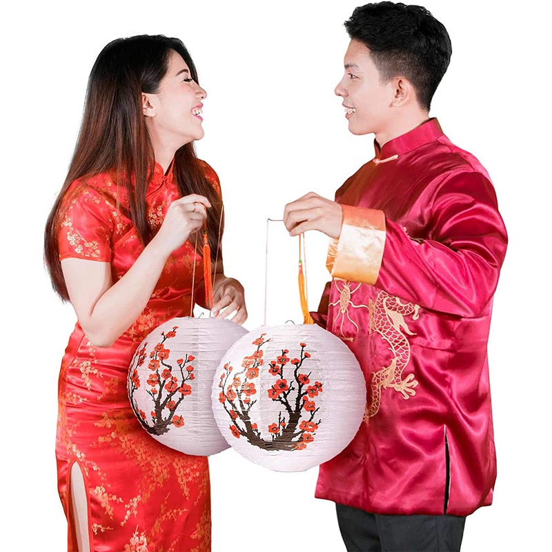 Set 6 Lồng Đèn Giấy Hình Hoa Anh Đào 12Inch Trang Trí Tiệc Cưới