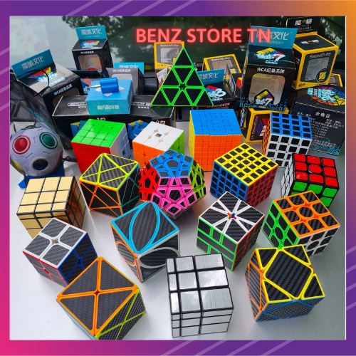 Bộ Sưu Tập Khối Rubik Carbon MoYu Meilong 2x2 3x3 4x4 5x5 Tam Giác 12 Mặt Skewb Square-1 SQ-1 Megaminx Pyranminx Cube