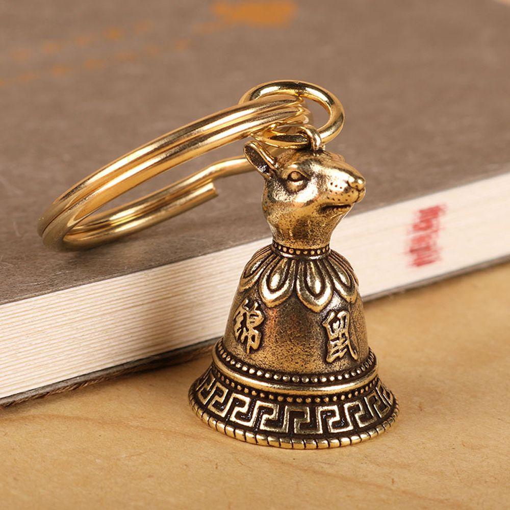 Móc Chìa Khóa Bằng Đồng Hình 12 Cung Hoàng Đạo / Rắn / Thỏ / Gà Trung Hoa