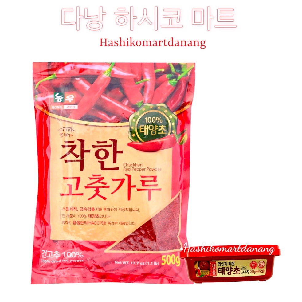 Combo 500g ớt bột kèm 1 hộp tương ớt gochujang 200g