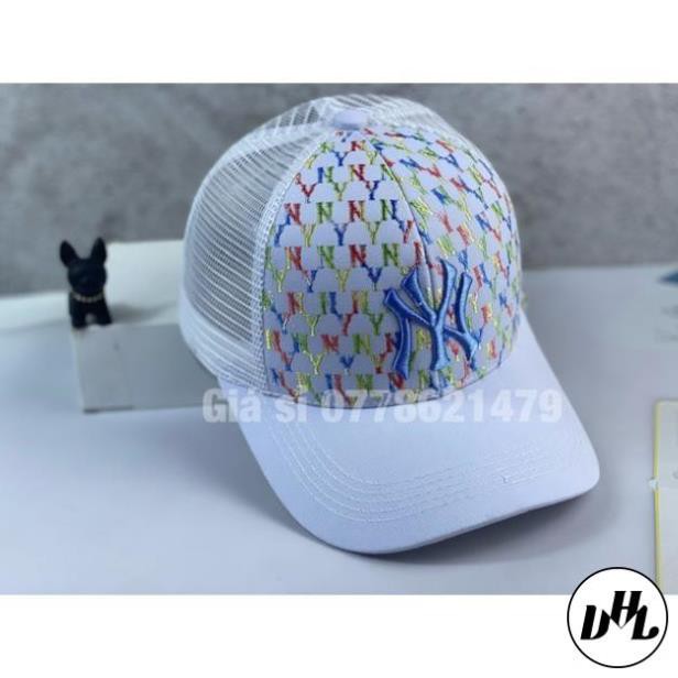 Mũ kết lưỡi trai phối lưới thêu chữ NY màu nhỏ phong cách thời trang