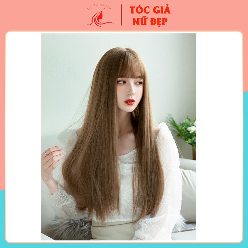 Tóc giả nữ đẹp nguyên đầu thẳng dài, tặng kèm lưới trùm tóc giả wig, z7007