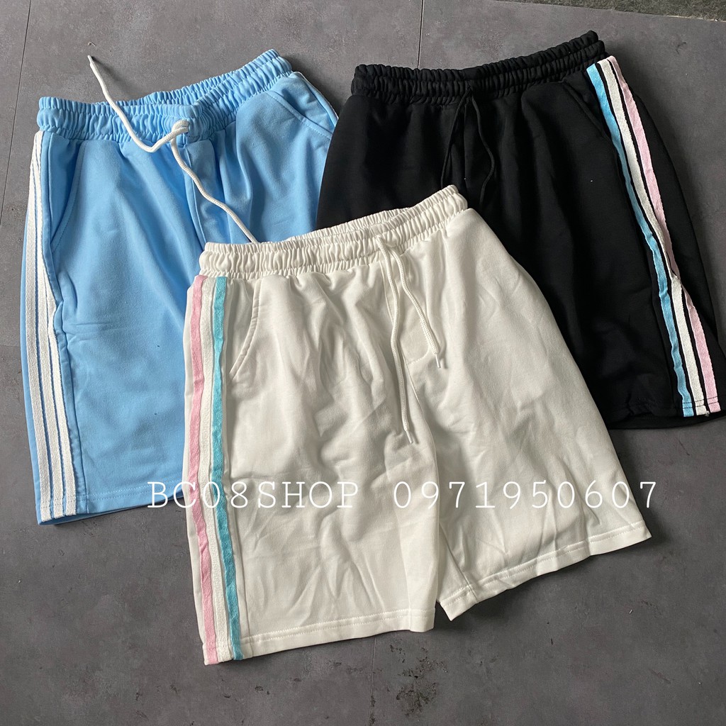 Quần Short Nữ 3 Sọc Thun Unisex Phối Dây Màu Ulzzang BC150 | BigBuy360 - bigbuy360.vn