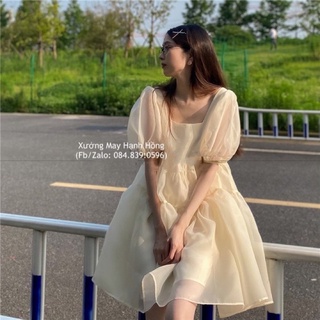 Váy babydoll 3 tầng tiểu thư Ulzzang chất voan tơ hàng Quảng Châu