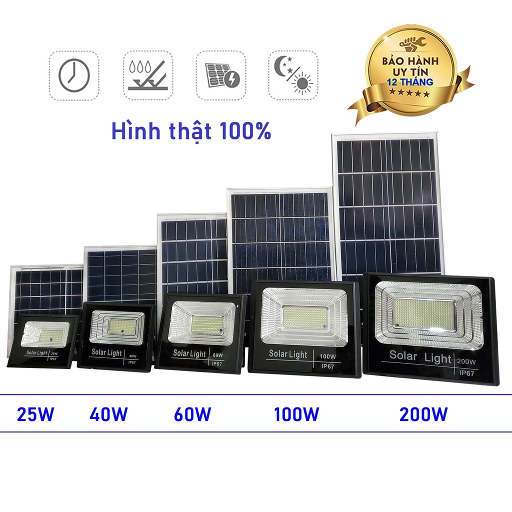 Đèn pha 25w 40w 60w 100w 200w - Đèn pha năng lượng mặt trời giá sỉ - Sạc đa năng