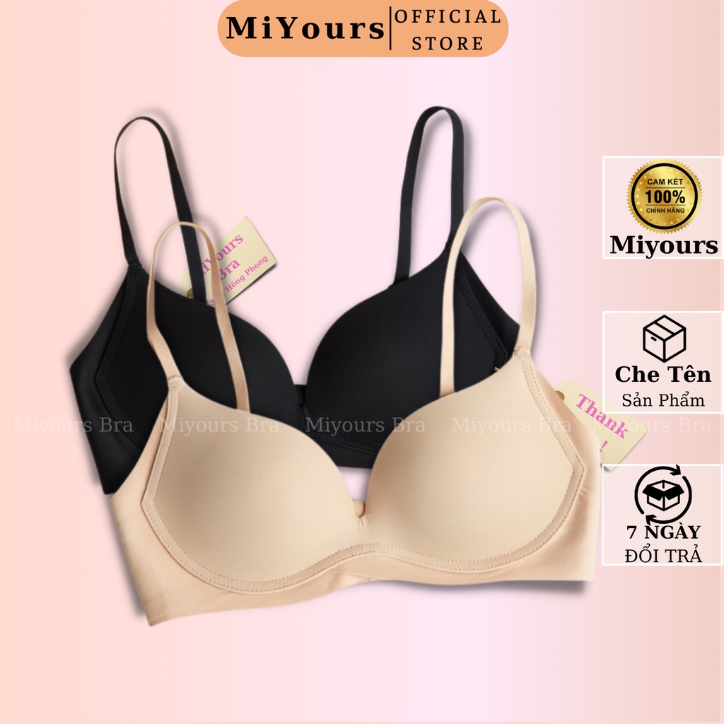 Áo lót nữ MiYours Bra AL069 đúc su trơn không gọng đệm mút kép nâng ngực nhẹ nhàng, gom ngực tạo khe
