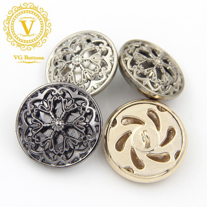 #3 Cúc kim loại khoét rỗng phong cách vintage, phù hợp áo blazer, vest nam và nữ