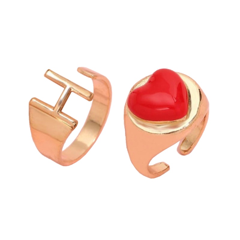 Set 2 Nhẫn Đeo Tay Kim Loại Thời Trang Cho Nữ