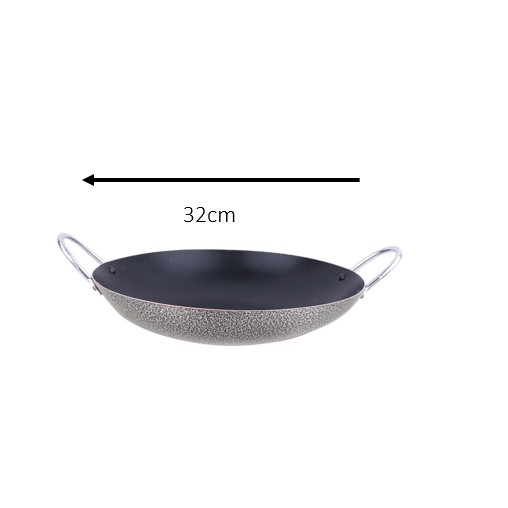 Chảo bầu 2 quai chống dính HappyCook HWP32, HWP34, HWP36   size 32cm, 34cm, 36cm - Hàng chính hãng