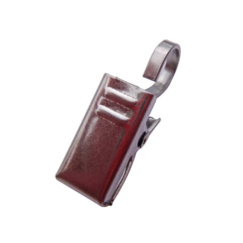 10 móc kẹp treo rèm trong nhà tắm dài 18.3mm màu bạc