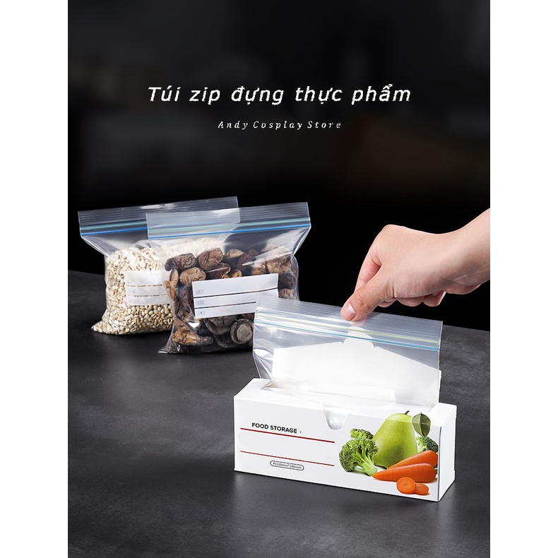 [CÓ SẴN] Túi zip đựng đồ thực phẩm tủ lạnh tái sử dụng bảo quản đồ ăn tươi mới an toàn