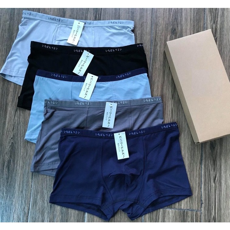 HỘP 4 Quần sịp đùi Cotton cao cấp Quần lót boxer xuất nhật co giãn kháng khuẩn LOTNAM07