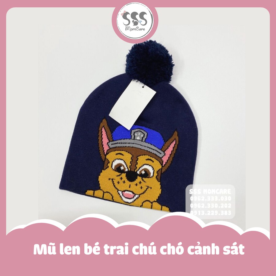 Mũ len bé trai chú chó cảnh sát