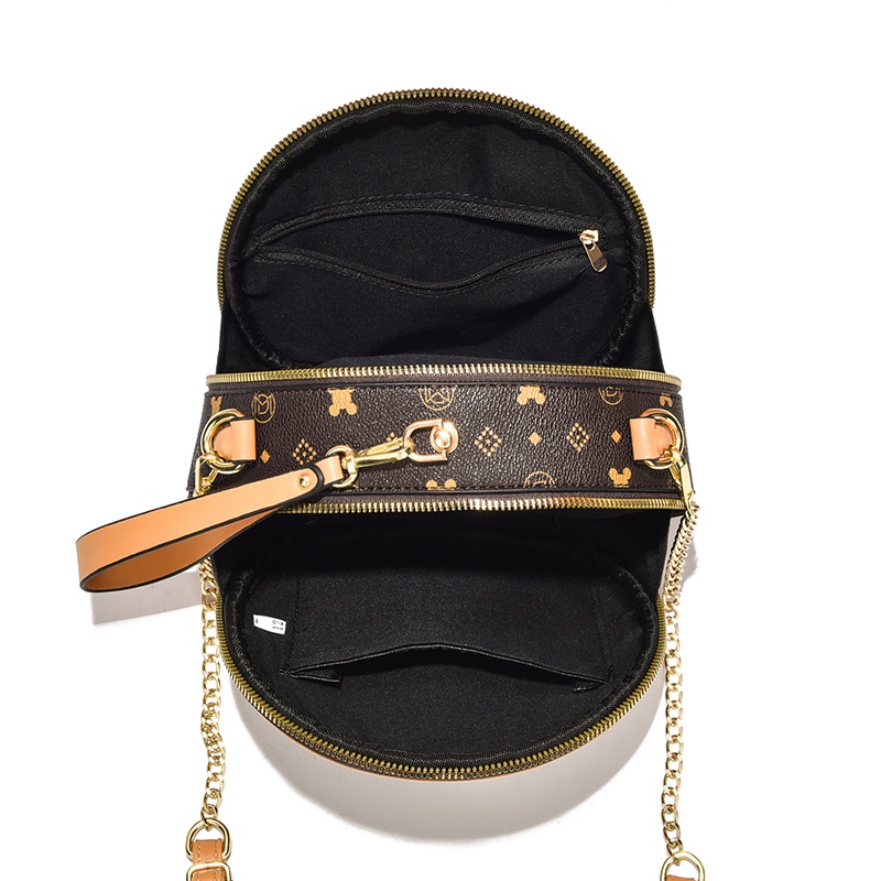 Túi Đeo Chéo Dây Xích Dáng Tròn Nhỏ Phong Cách Thời Trang Mới Cho Nữ