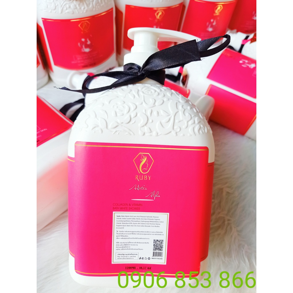 Sữa tắm trắng collagen nước hoa Ruby Thái Lan 1200ml, sữa tắm hương hoa quyến rũ làn da trắng mịn